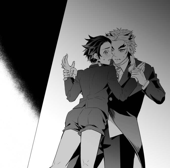 執事煉獄×坊ちゃま炭治郎 モブにお触りされて煉獄さんに叱られてる。どこ触られたかって上書きのえちちなお触りがある妄想してたけど妄想で終わった。下書きではお尻わしづかみにしてたんだけどな…。? 