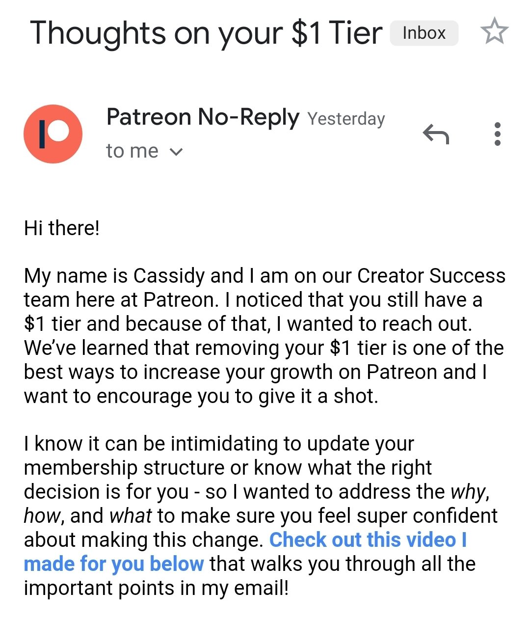 Jenny Nicholson on X: “Patreon just sent out this automated email