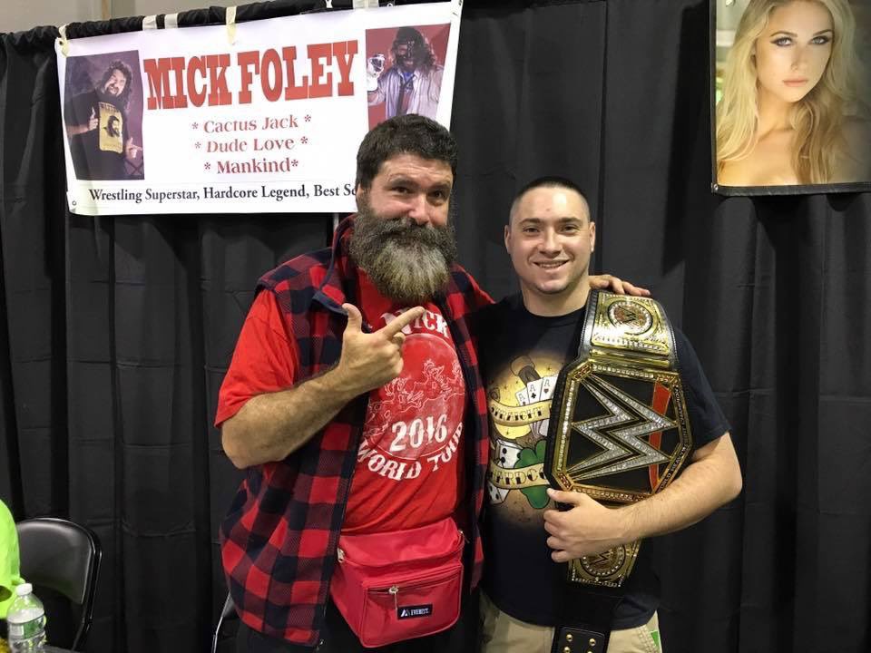 Longisland1892's tweet image. Hey @RealMickFoley check it out! #bangbang ! As a fellow #longislander thanks for the inspiration! #HaveANiceDay! Here’s a picture of you and me from back in the day too!