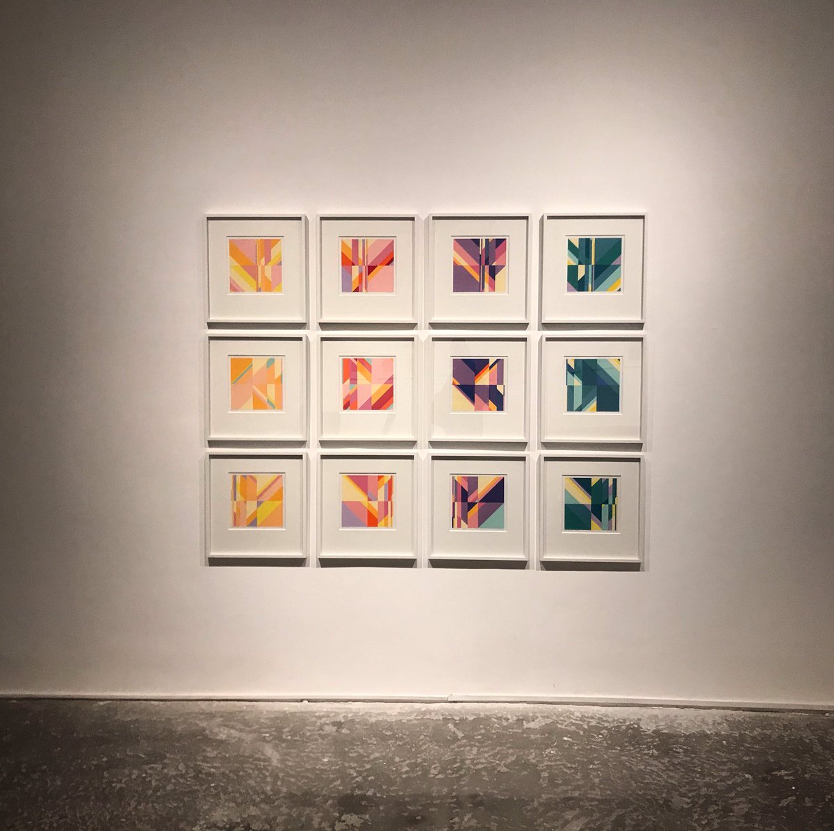 “Three Quartets, equally eye-catching, in abstracts more challenging and modernistic. This work evolved from the idea of dividing the square vertically and diagonally, in a ratio “originally proposed” by the ninth century Arab mathematician Thabit Ibn Qurra.” <a href="/artspress/">Tim Cornwell</a>