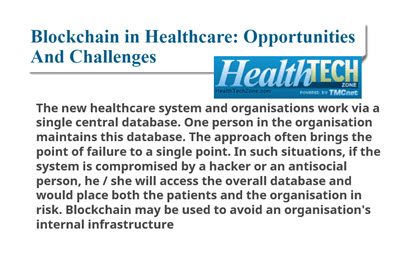 Blockchain in Healthcare: Opportunities And Challenges ow.ly/35Ty50yusUP #MedicalBlockchain #blockchainhealth #CryptoHealth #ehealth