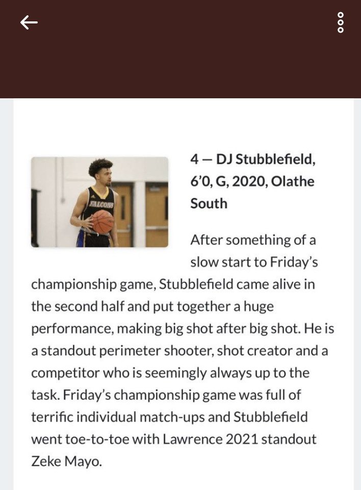 Don't sleep on Olathe South's #4 DJ Stubblefield! He got game!🏀🏀<a href="/StubblefieldDj/">Dj Stubblefield</a>