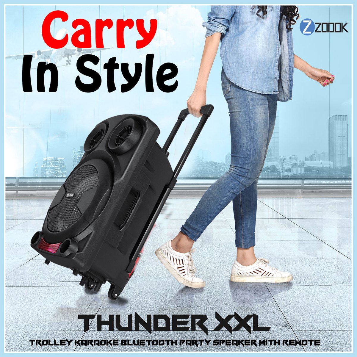 Zoook_India's tweet photo. Introducing #Zoook Rocker ThunderXXL, a powerful Party speaker with wheels...
Buy today: https://t.co/hOKAUPFK2I
#ZoookIndia #bluetoothspeaker #Bestbluetoothspeakers #bluetoothaudio #BestPartyspeaker #karaokeparty #karaoketime #OutdoorSpeaker https://t.co/CgMWicRucR
