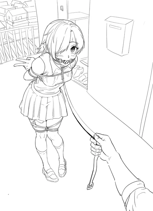 線画練習いろいろまとめ #緊縛 #bondage #縛り #拘束 #猿轡 #DID #オリジナル #股縄 #捕虜 https://t.co/PTHvPCsC05 