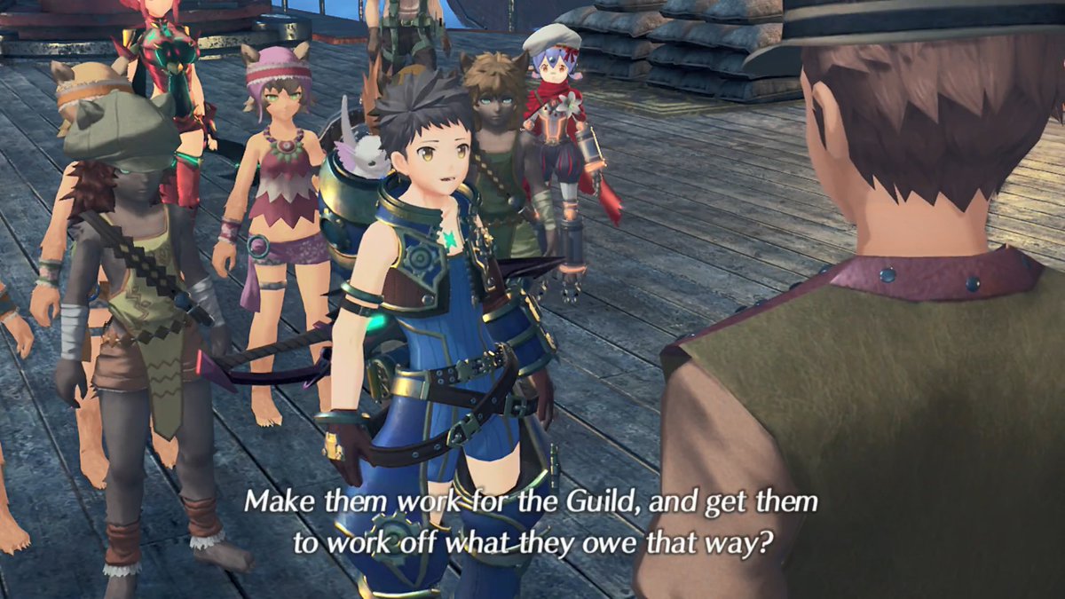 You gotta love how Rex gives the kids that just robbed him a job as salvagers because "they've got quick hands". These small moments throughout the game are part of why I think Rex is so great!  #Xenoblade2