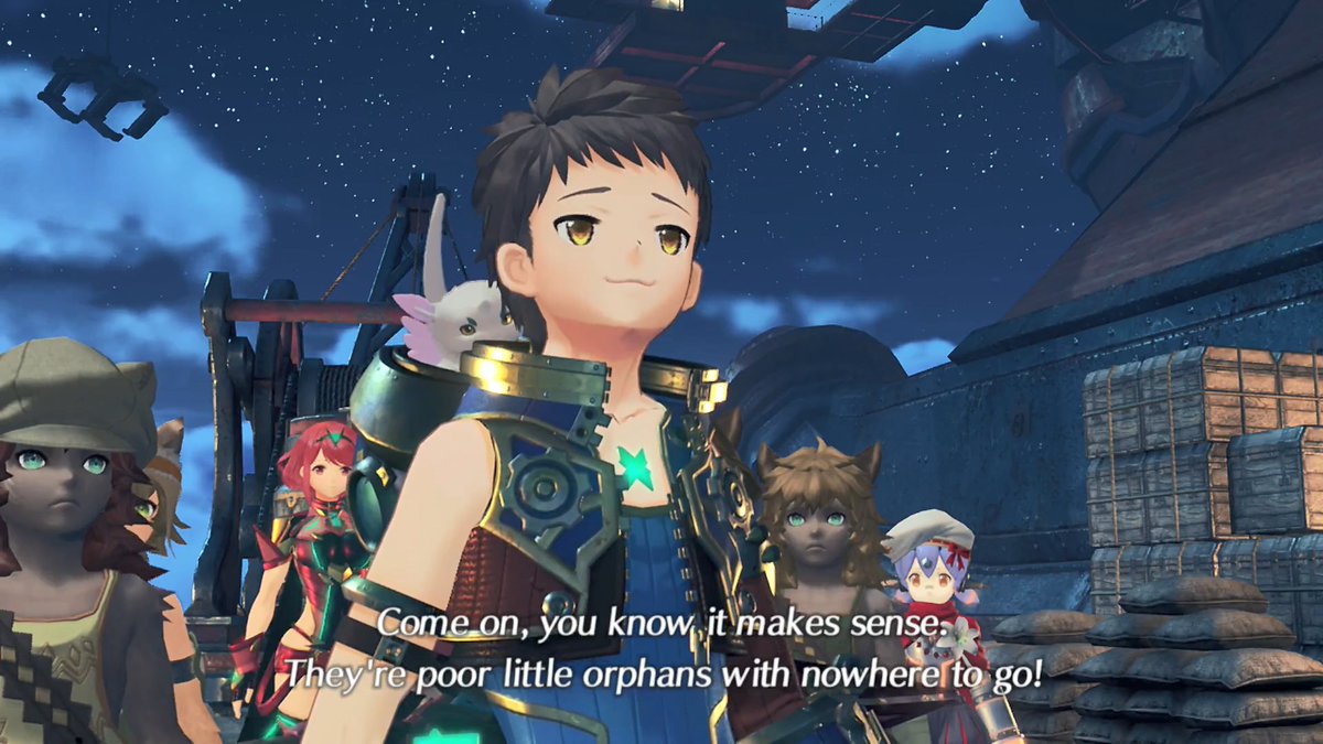 You gotta love how Rex gives the kids that just robbed him a job as salvagers because "they've got quick hands". These small moments throughout the game are part of why I think Rex is so great!  #Xenoblade2