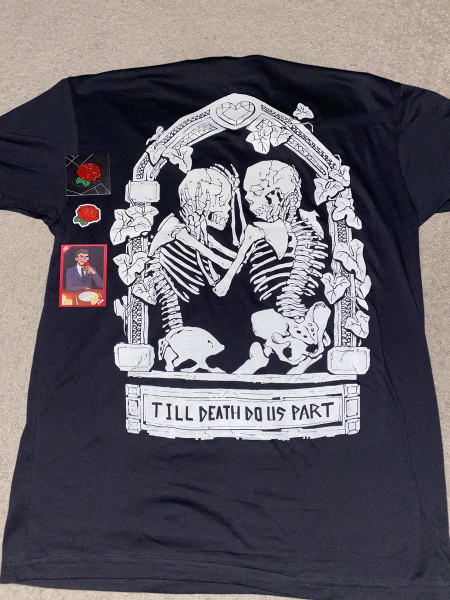 February: “Till Death Do Us Part” Valentine’s T-shirt and Red Rose Glitter Pin