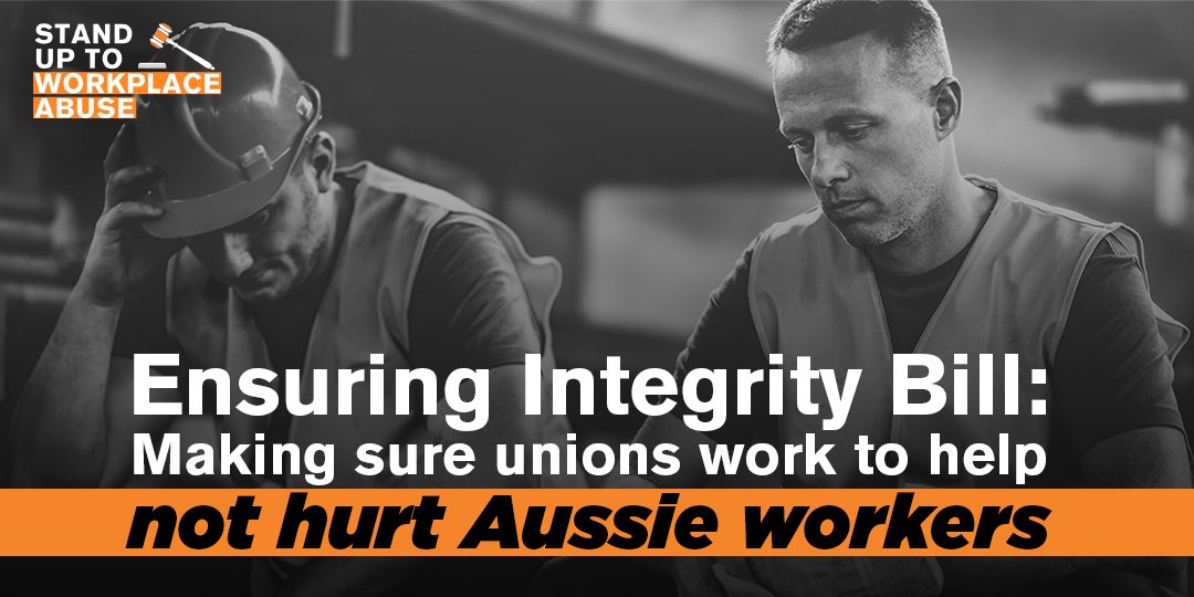 OurWorkplaces's tweet photo. In order to make sure that Aussie workers have the best union representation, officials with a history of criminal behaviour will be barred from holding positions.

This will make sure that unions work for their members.

To learn more, see more here:
https://t.co/Nnw4ifIJll https://t.co/Wt3jBb17LR