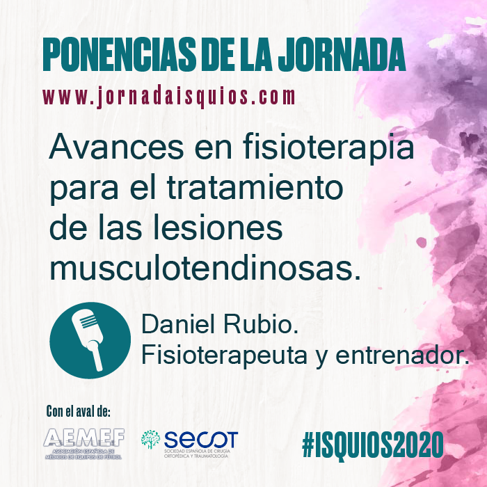 JIsquios's tweet photo. .@DaniRubio91 es otro de los ponentes de #Isquios2020. El coordinador de fisioterapia y rendimiento deportivo de @BiClinic nos hablará de los avances para el #tratamiento de las #lesiones músculotendinosas.

Más info: https://t.co/WZASE16l3c
#Músculos #Tendones https://t.co/y9ynXvr7iM