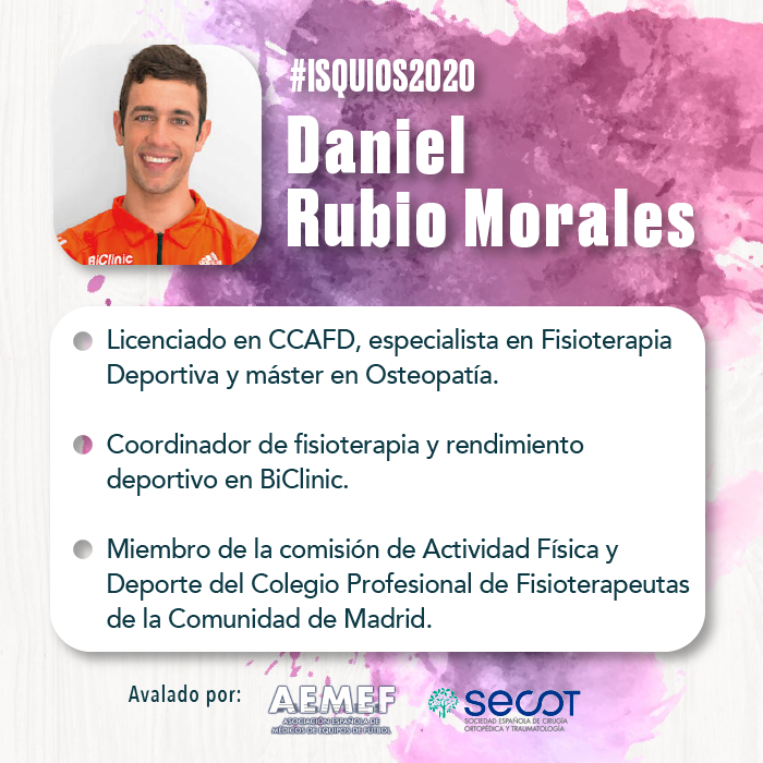 JIsquios's tweet photo. .@DaniRubio91 es otro de los ponentes de #Isquios2020. El coordinador de fisioterapia y rendimiento deportivo de @BiClinic nos hablará de los avances para el #tratamiento de las #lesiones músculotendinosas.

Más info: https://t.co/WZASE16l3c
#Músculos #Tendones https://t.co/y9ynXvr7iM