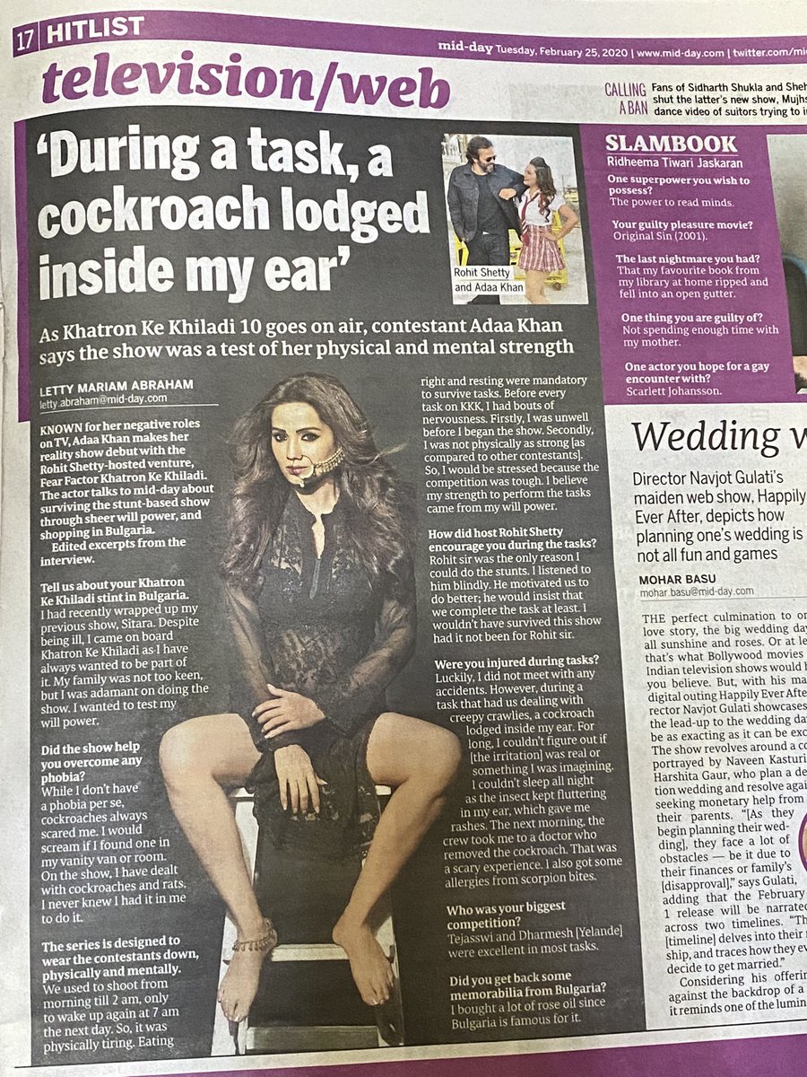 adaa1nonly's tweet photo. 🙈🦗
#khatrokekhiladi10  #cockroaches #middayindia #midday #silentkilleradaa https://t.co/c4JrTeSojo