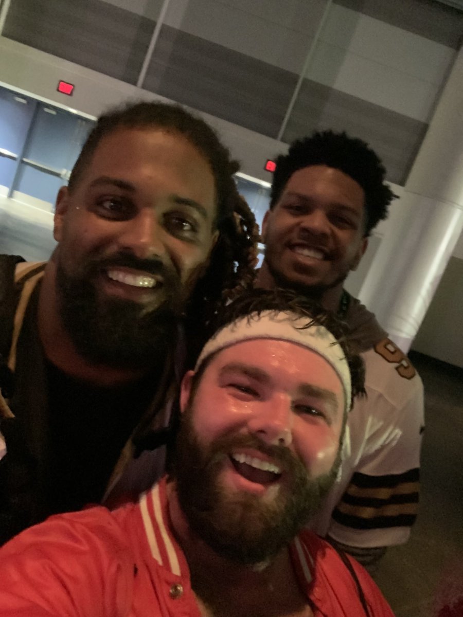 spolklore's tweet photo. Just vibin w/ @camjordan94 and @MarcusJD84 #WhoDat #HailOrpheus https://t.co/rJS5zFYnci