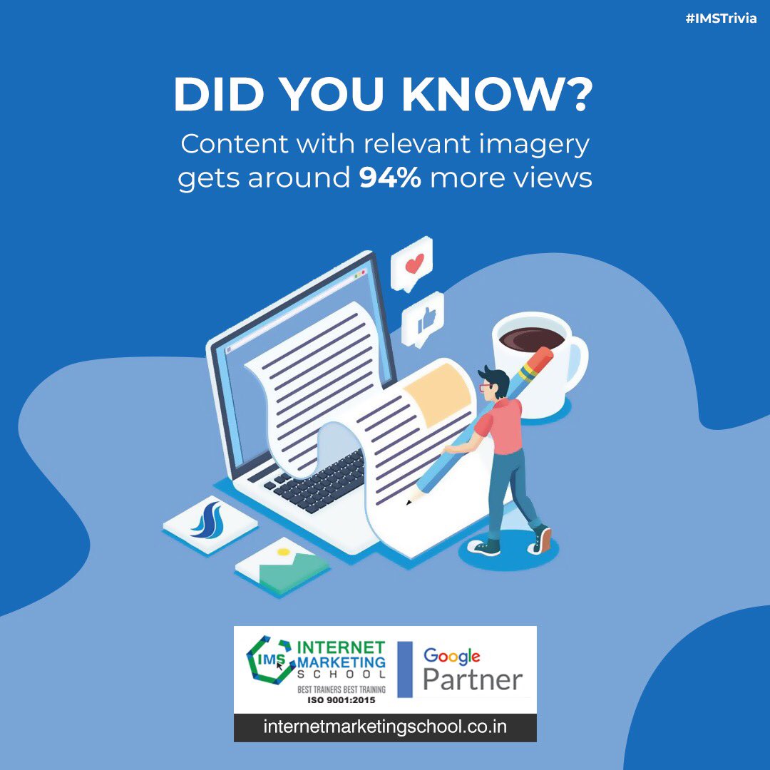 imschooldigital's tweet photo. No matter what you do, your job remains the same i.e. to attract more people with your content. Include image sharing, video promotion to attest more traffic on your website.
#IMStips #IMSchool #IMS #DigitalMarketingInstitute #DigitalMarketingCourse #DidYouKnow #IMStrivia https://t.co/ZK0mphVA0B