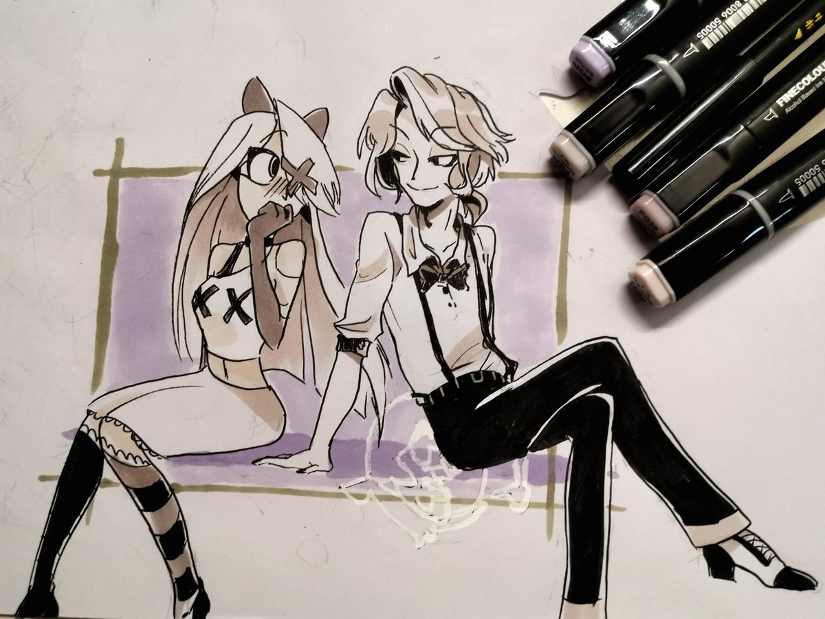 #charlastor
#chaggie 
#Hazbin_Hotel 
#Alastor2P 
画沙雕画延年益寿🤪
最后是charile性转(vag性转太难了orz…) 