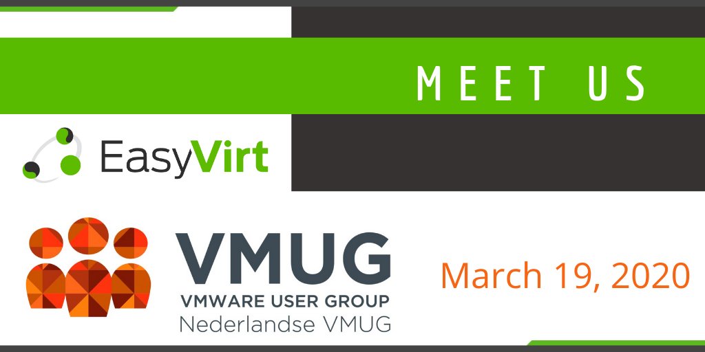 EasyVirt's tweet photo. 🇫🇷Easyvirt in #VMUG #Netherlands
📆Will you attend the @NLVMUG #Netherlands #Vmug #Usercon next month?
🤗We will be there! Let's meet to talk about #operationmanager #capacityplanning #performance and #managecosts in #virtualization #VMware with #DCScope® @MyVMUG https://t.co/m21SCcBvsf
