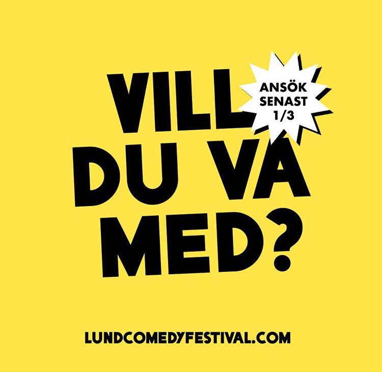 KOMIKER! Det enda sättet att bli bättre är att testa saker inför en publik! Kom och delta😊GLÖM INTE ANMÄLA ER! Tänk på ett av Pixar’s motton: ”Get it wrong as fast as you can!” Gå in på <a href="/lundcomedy/">Lund Comedy Festival</a> hemsida och anmäl före söndag 23.59. 👊🏻⭐️⭐️⭐️ #lundcomedy