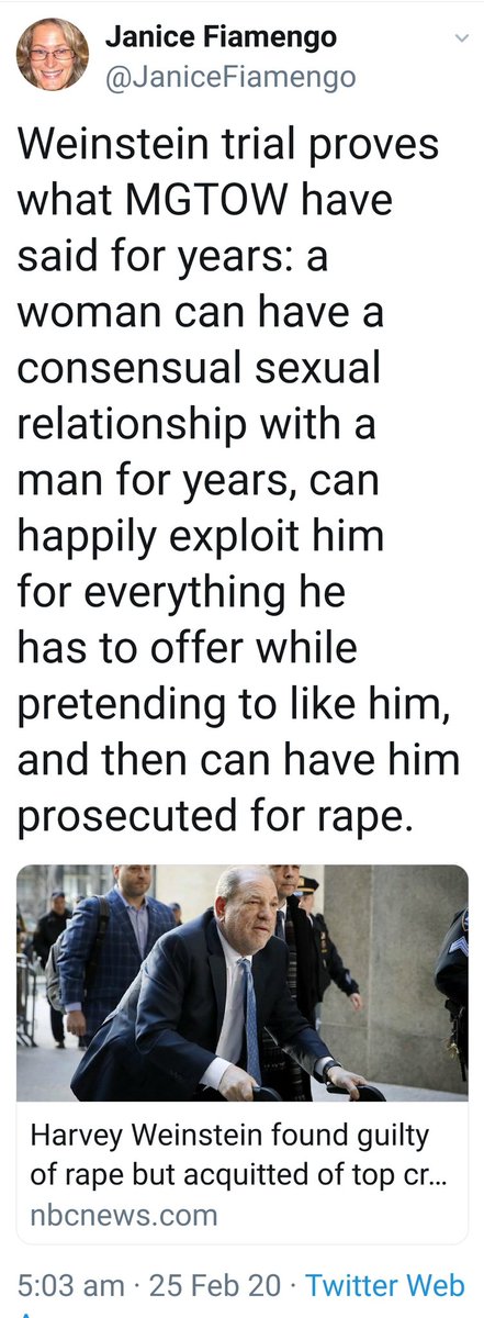 TakedownMRAs's tweet photo. Men's Rights Activists have fought the #MeToo movement from day one.

They were doing it before it was even a thing, calling rape victims "lying whores".

They've even called the men who came forward to say they were assaulted "pathetic cucks".
#HarveyWeinstein https://t.co/8hqUd9qNDW