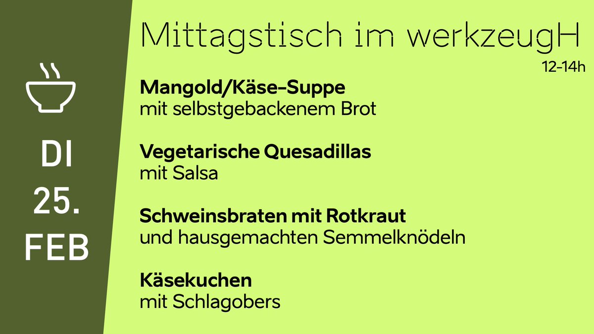 #lunch heute mittags im werkzeugH
