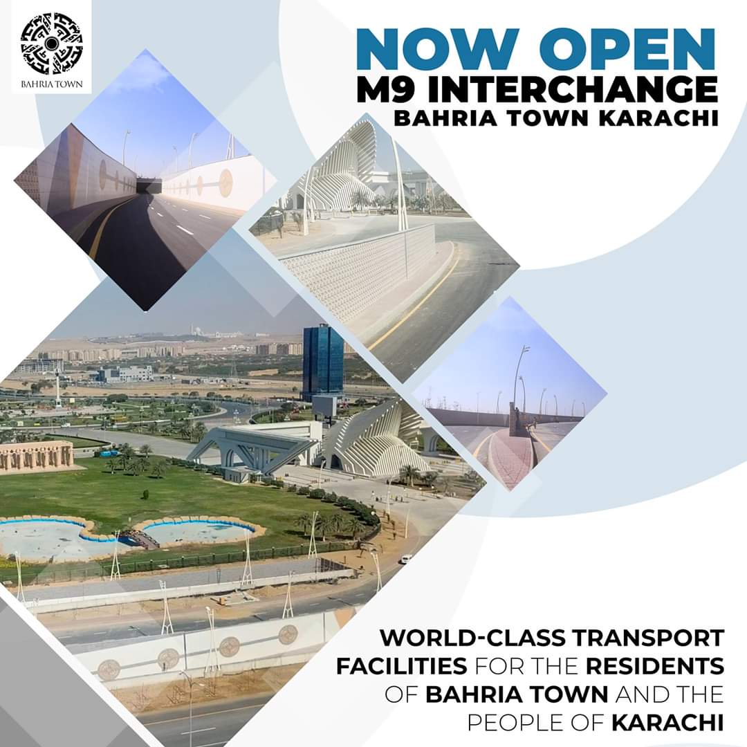 BahriaTownOffic's tweet photo. BAHRIA TOWN’S DEDICATED M9 INTERCHANGE KARACHI!
8 km long including 3 underpasses, slip roads and access roads, providing swift transport facilities both to the residents of Bahria Town and the people of Karachi.
#M9Interchange #NowOpen #FinestInfrastructure #BahriaTown #Karachi https://t.co/NMaLVyvZyg