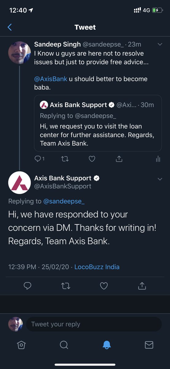 sandeepdurgvans's tweet photo. Hey @AxisBank, Got same response in DM also... whom u guys are making fool...
Ye public h sab Janti h.
Stop making chutiya to ur people.
#AxisBankatWorstLevel
#CheaterAxisBank
#FraudAxisBank
#UselessAxisBank https://t.co/iH5LMjCd6E