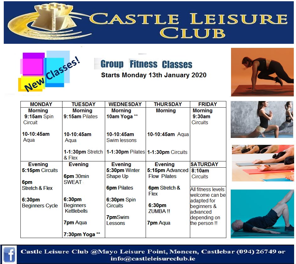 There will be a few changes in our timetable in March , have you say now and let us know if you would like to see more or less of some classes ! Message on our facebook page facebook.com/CastleLeisureC…