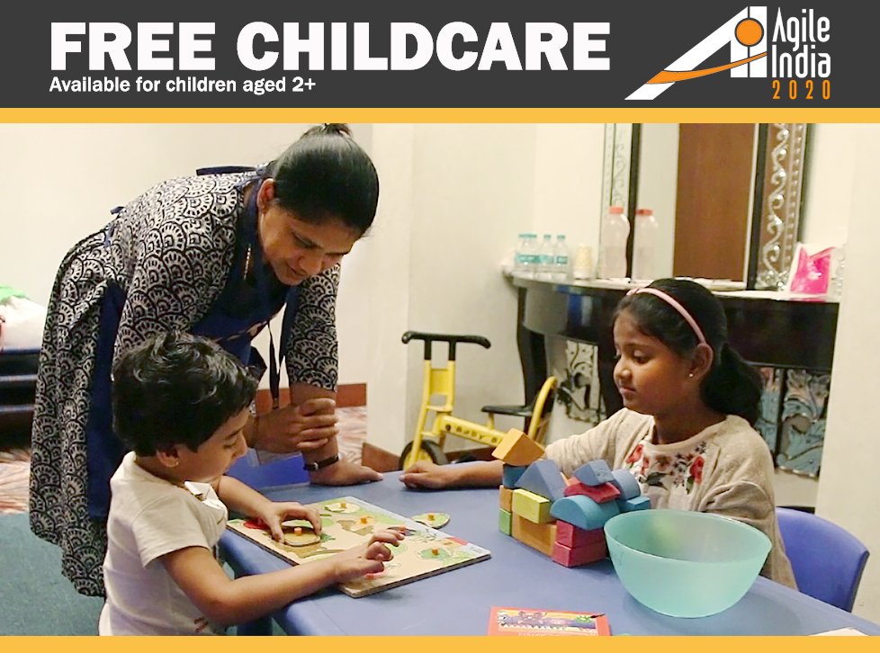 agileindia's tweet photo. Parents, want to attend #AgileIndia2020? Worried about your child? No need! @agileindia has free, on-site #childcare facilities managed by professional kindergarten teachers. Sign up at https://t.co/gRpFlwufhh 
#diversity #inclusion https://t.co/4YKfxQK2Fv