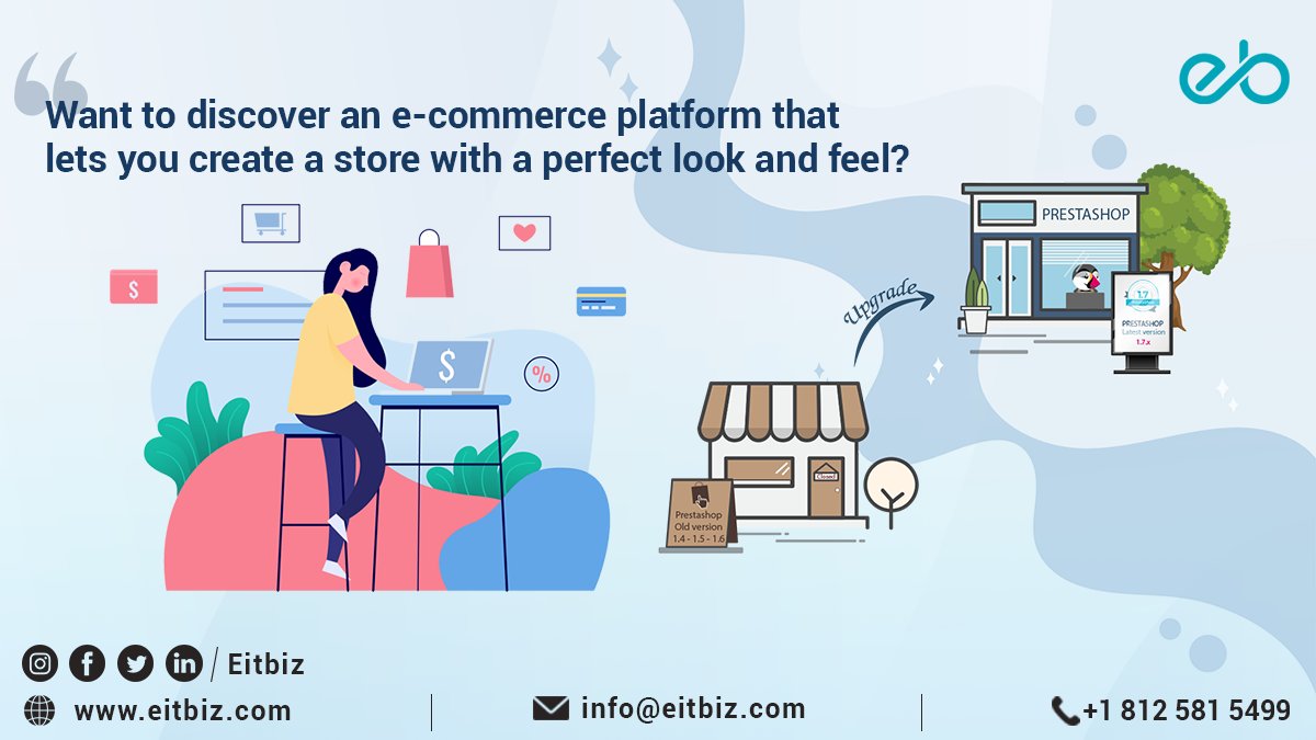 eitbiz's tweet image. Want to discover an #ecommerceplatform that lets you create a store with a perfect look & feel?
Know More:- eitbiz.com/prestashop-dev…
#Eitbiz #PrestashopDevelopmentServices #PrestashopDeveloper #PrestashopDevelopmentIndianapolis #PrestashopWebDevelopmentIndianapolis #prestashopApps