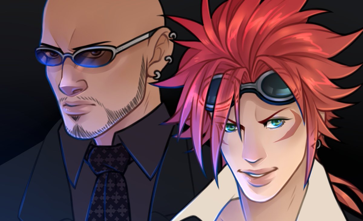 TrueJellygay's tweet photo. Preview of my piece for @FF7Zine!
Everyone's favourite "bad" guys!
#FF7Reno #FF7Rude #FF7 #FinalFantasyVII #Reno #Rude https://t.co/S2to7JuDym