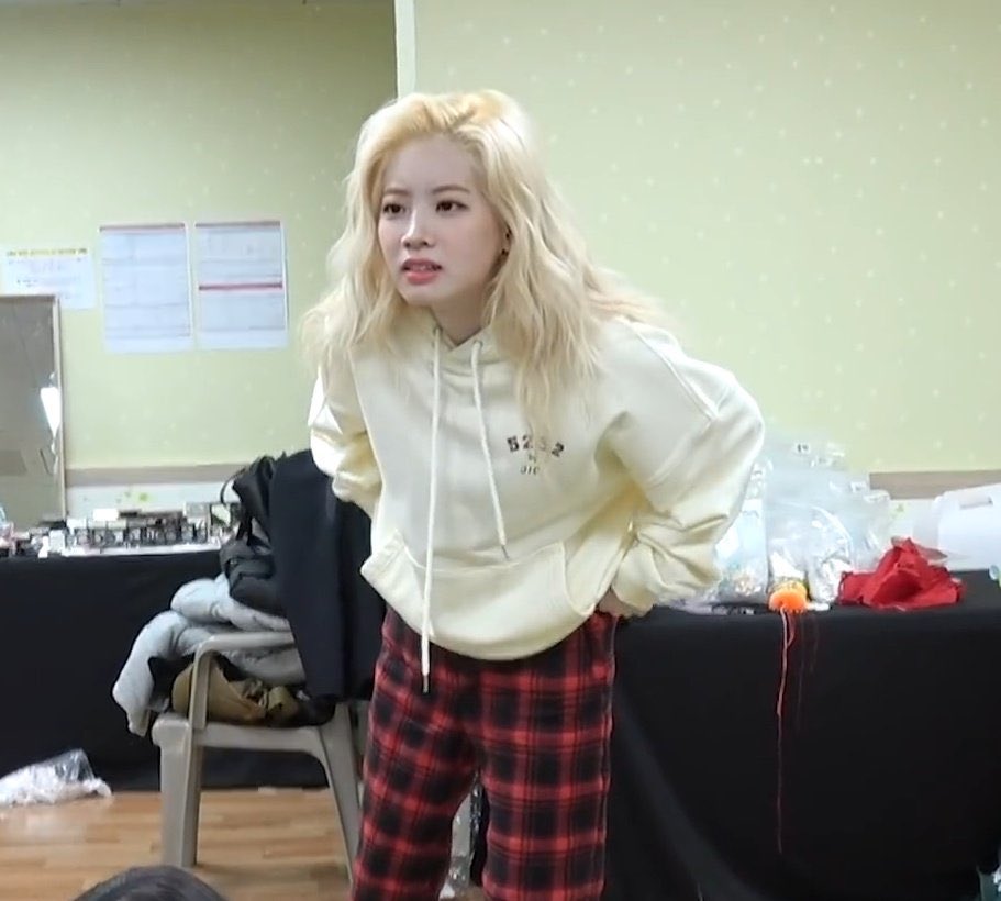 55. Dahyun in casual clothes... especially her iconic plaid pajama pants. It makes me feel some type of way :)