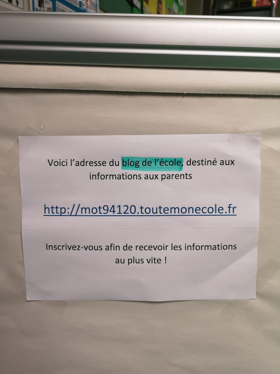FcpeMot's tweet photo. Belle initiative de la Directrice de l'école maternelle Mot. Parents, inscrivez-vous pour être informés! https://t.co/KkZQvcKwtD