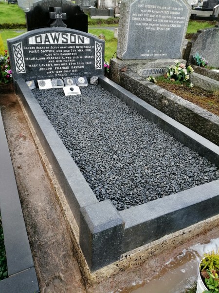 Old blue limestone grave being given a makeover in Milltown cemetery. Prices for this type of clean up and stone replacing start from only £100 so call 07718282816 for more information. #gravestidied #graverenovation #headstonerestoration #milltowncemetery