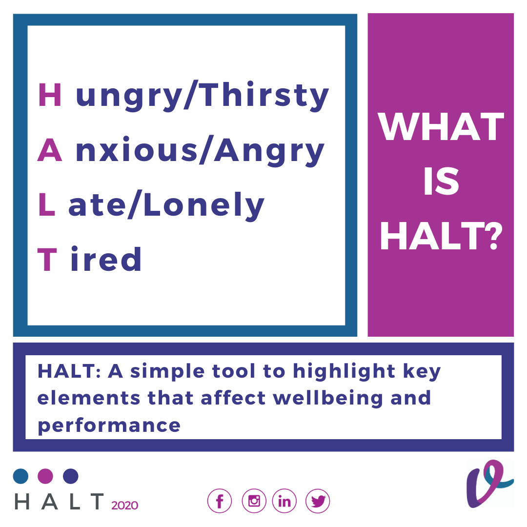 vetledteam's tweet photo. HALT stands for Hungry/Thirsty, Anxious/Angry, Late/Lonely, Tired.  Each of these factors will limit YOUR ability to perform at your best.  But you CAN mitigate against them.  Find out more here https://t.co/LU5gzlZuCp
#halt #patientsafety #performanceinpractice #humanfactors https://t.co/qjwaczIObX