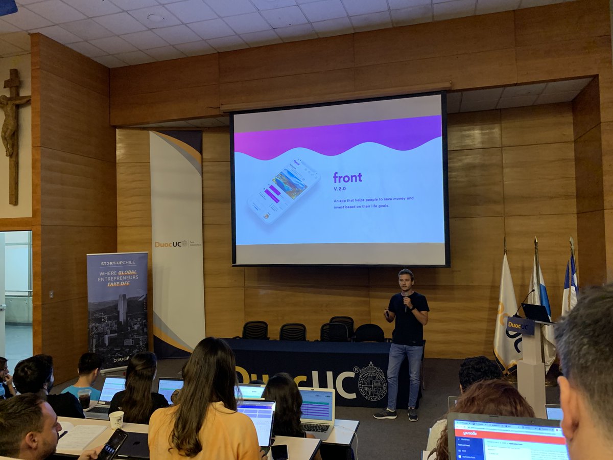frontla1's tweet photo. ☂ Venimos a solucionar un problema real. Nuestro compromiso es ayudar y educar financieramente a las personas. Gracias Chile por darnos esta bienvenida 🇨🇱
#startupchile #front #ahorro #inversiones #invertir #fintech https://t.co/A7UOnjVYTh