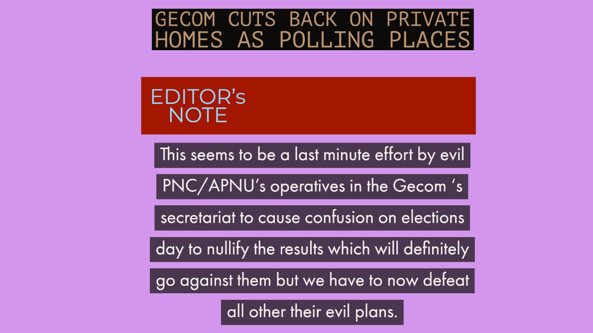GECOM cuts back on private homes as polling places. For More Info visit http://www.1953movement.com & also follow us at 1953 Movement.
#1953movement #election #elections #election2020 #guyana #guyanese #georgetown #trump #vote #polling