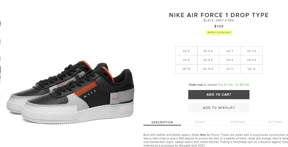 all types of air force 1