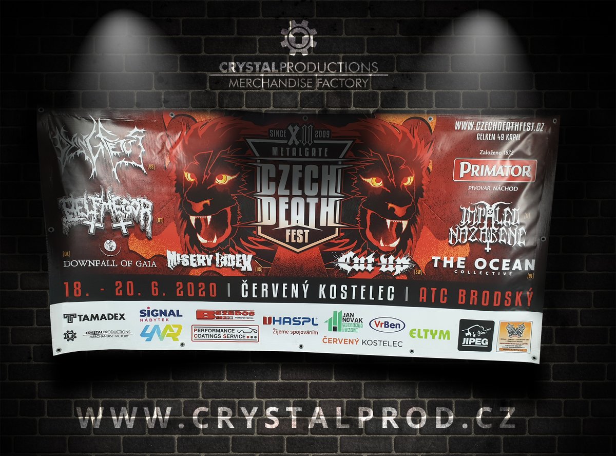 CrystalPress's tweet image. Friends, preparations for the MetalGate Czech Death Fest OpenAir are in full swing. Can't wait anymore ??? Banners promoting this year have just come out of the printing press.

facebook.com/czechdeathfest/

#banner #czechdeathfest #summerfestival