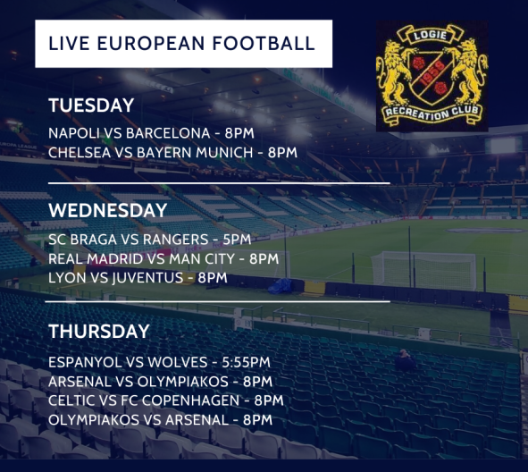 ClubLogie's tweet photo. ⚽ LIVE EUROPEAN FOOTBALL ⚽

We've got a feast of European Football in store this week including SC Braga vs Rangers on Wednesday and Celtic vs Copenhagen on Thursday evening! 🙌🙌

See You There
LC https://t.co/ZVE2BpNiKQ