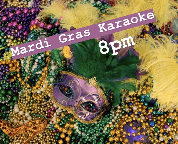 Fat Tuesday #Karaoke is a thang ya’ll so get down here.  Also we’ve got some perfect #MardiGras #specials to get you going! 1) Blackened Catfish w/ Jambalaya, dill crema, bacon jam 2) Red Beans &amp; Rice 3) Oyster Po Boy w/ Louisiana White Sauce, Pickled Red Onion 4)Oyster Appetizer