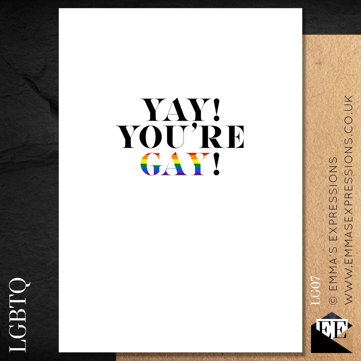 emmasxpressions's tweet photo. Yay! You’re Gay! 🏳️‍🌈

✖️✨SHOP NOW: https://t.co/KtFXrpTfNK
🔍 Search LG07

✉️ A5-Sized Handmade Cards
📮 FREE First Class Postage
🛒 Multi-Packs Available 

#greetingcards #comingoutcards #comingout #lgbtqcards #lgbtq #lgbtcards #emmasexpressions https://t.co/DenNBB3rfw