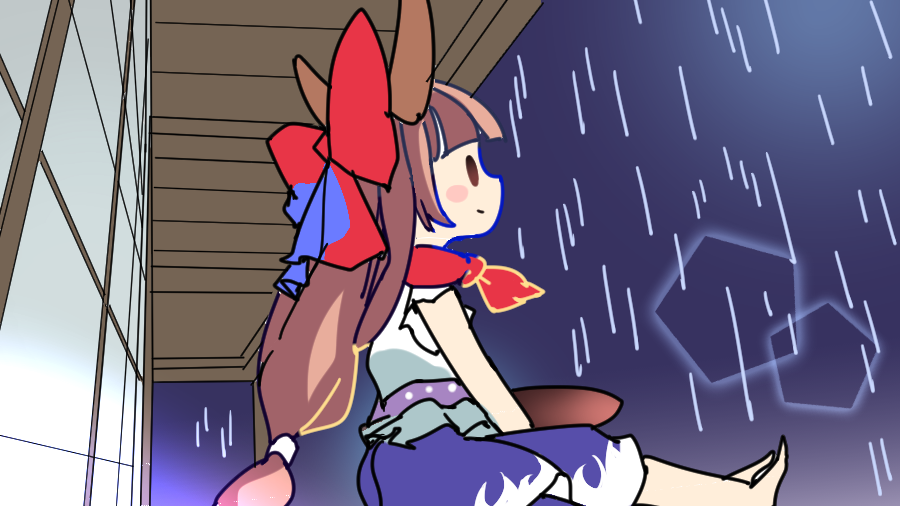 東方 東方自作アレンジ 雨降る夜に 砕月 T Co Odvvzld ふみ切のイラスト