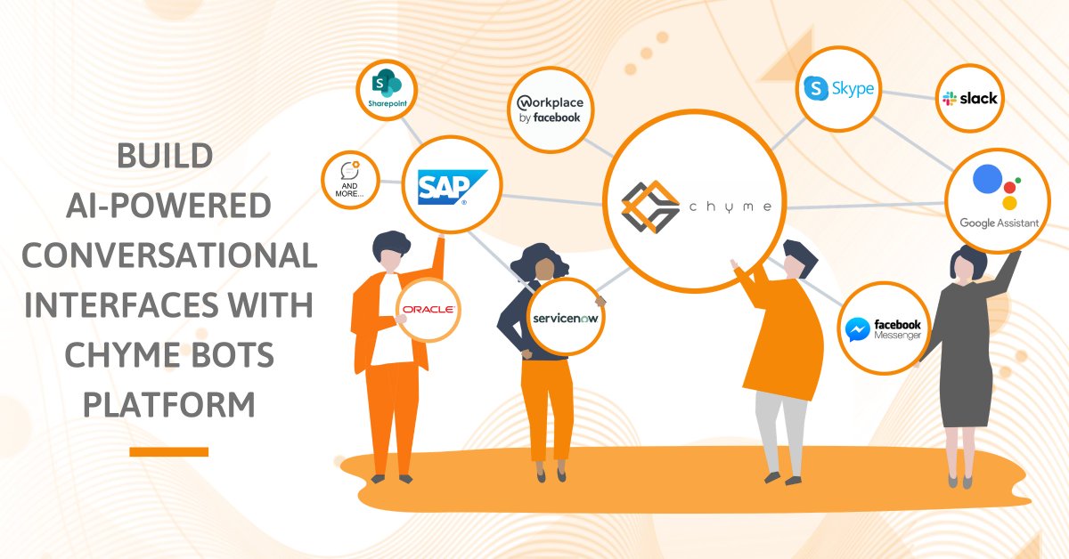 ChymeBot's tweet photo. Build intelligent #digitalassistants with Chyme Bots Platform that enable omni-channel experience allowing users to perform their work from their preferred messaging/speech platform.
Learn more- https://t.co/vsuRVI8SAz
#chatbots #botsplatform #AI #Botsforbusiness https://t.co/NQTh2HvBIc