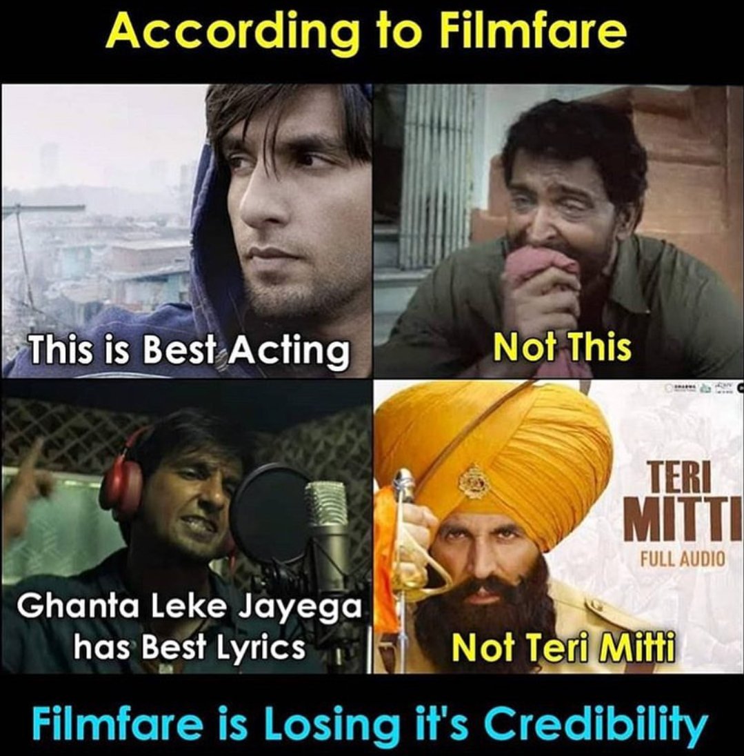 लहान मुलांना पन समजेल यातील बेस्ट एकटिंग कोणती ते😊😊
#BycottFilmFare #bycottfilmfareaward