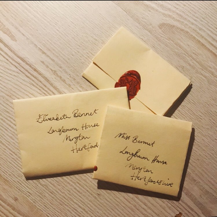 pemberley_pro's tweet photo. Our wonderful team have been busy making our prop letters 💌 which character from #prideandprejudice would you like to receive a letter from? #regency #letterwriting #love #post #play #janeausten https://t.co/7HnGyiY8NQ