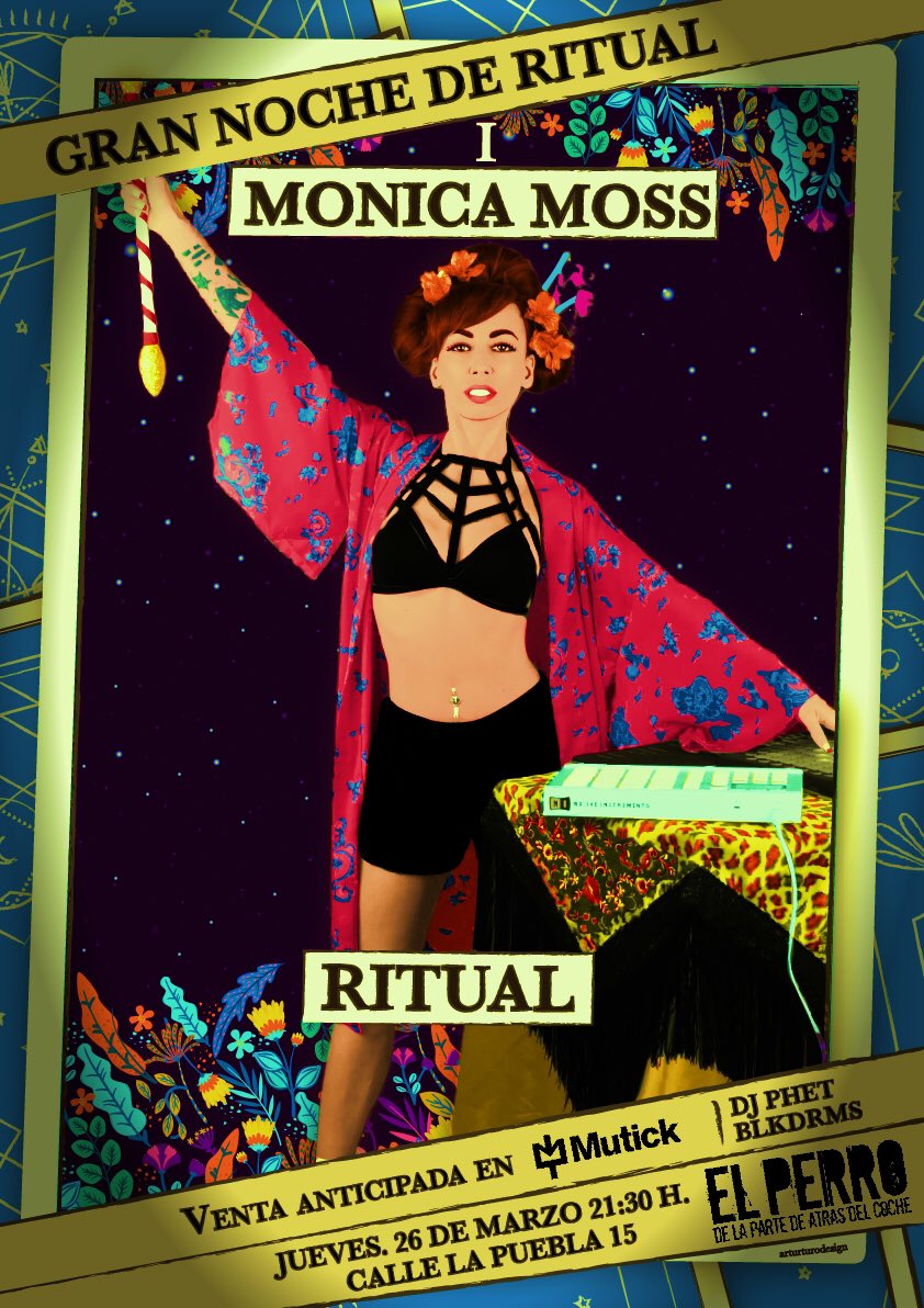 MONICAMOSSMUSIC's tweet photo. ¡¡INVOCACIÓN!! 📣🌟
JUEVES, 26 de MARZO-21.30 h. 

¡¡GRAN NOCHE de RITUAL!! (Edición Ostara) en @elperroclubmad 

Anticipada en @Mutick_es 

https://t.co/dR8xrL4kkw

Con mis queridos @djphet y @blakodrums 🌙🌟🤩💛 

¡¡Alabado sea Plutón!! 🙌🏻🕯📣🌙 #Musica #Ritual #Ostara #Madrid https://t.co/Rdtq930Jaj