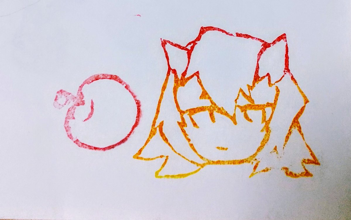 小さい身内(大きい方)の消しゴムはんこがかわいかったのでアイコンにさせて貰ったぞ！

烏帽子がないけど、ミストオーバーのオンミョウジ！