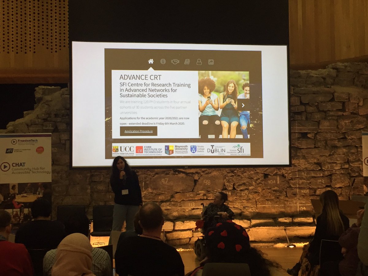 FreedomTech_IRL's tweet photo. Negin from @AdvanceCrt giving a shout out for the next round of funding for PhD scholars deadline 6 March #AT4SmartCity @All_Institute @Shammel88 @smartdublin https://t.co/vY8xCbWwNe