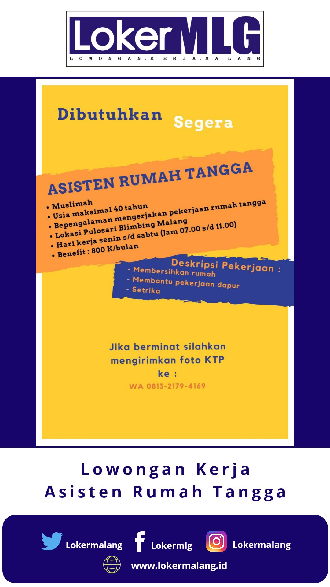 Loker Asisten Rumah Tangga - LokerCumaCuma