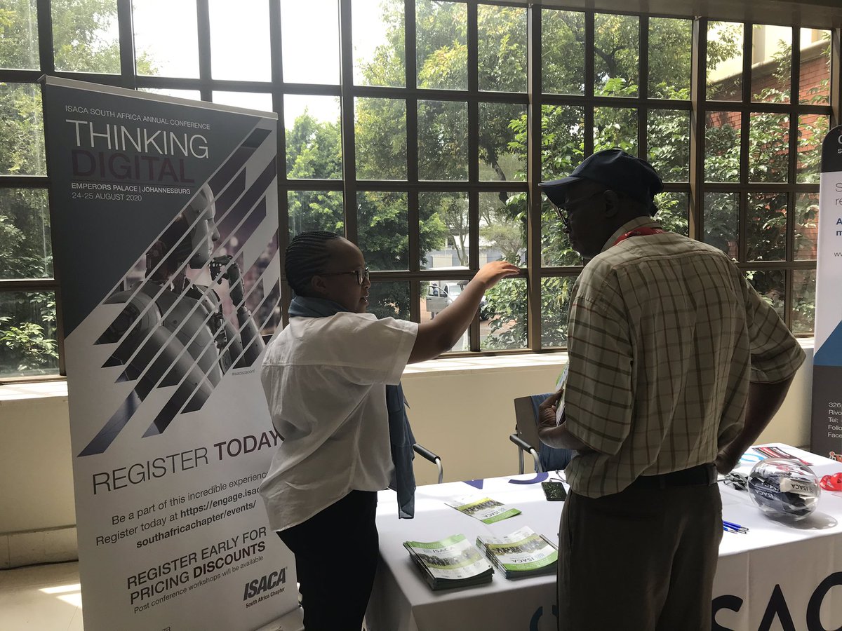 ITWeb_Events's tweet image. Delegates mingle with sponsors, @Isacaza , @OneTrust , @FSecure  &amp;amp; @PulengTech during a tea break at the ongoing #ITWebGRC2020