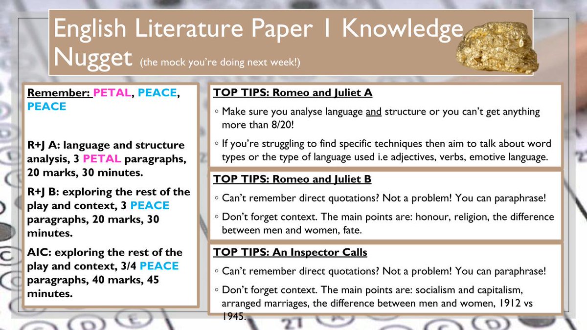 rushden_academy's tweet photo. YEAR 10 & YEAR 11
Below is your weekly 'Knowledge nugget'
Focusing each week on English exam technique advised by Miss Neville!
#TeamRushden #RevisionWithRA #TeamEnglish #YouGotThis https://t.co/4neLsRLp2R