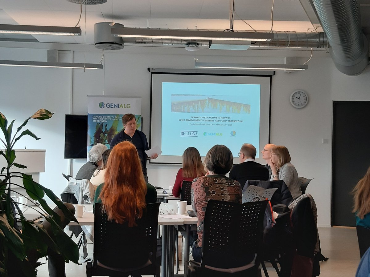 GENIALG & @aquavitaeEU #Seaweed Stakeholder Workshop has started! Welcome by Stefan Erbs @stefan_climate to Bellona Foundation @Bellona_no #Oslo 🇳🇴 #aquaculture #algae #socioenvironmental #benefits #policy